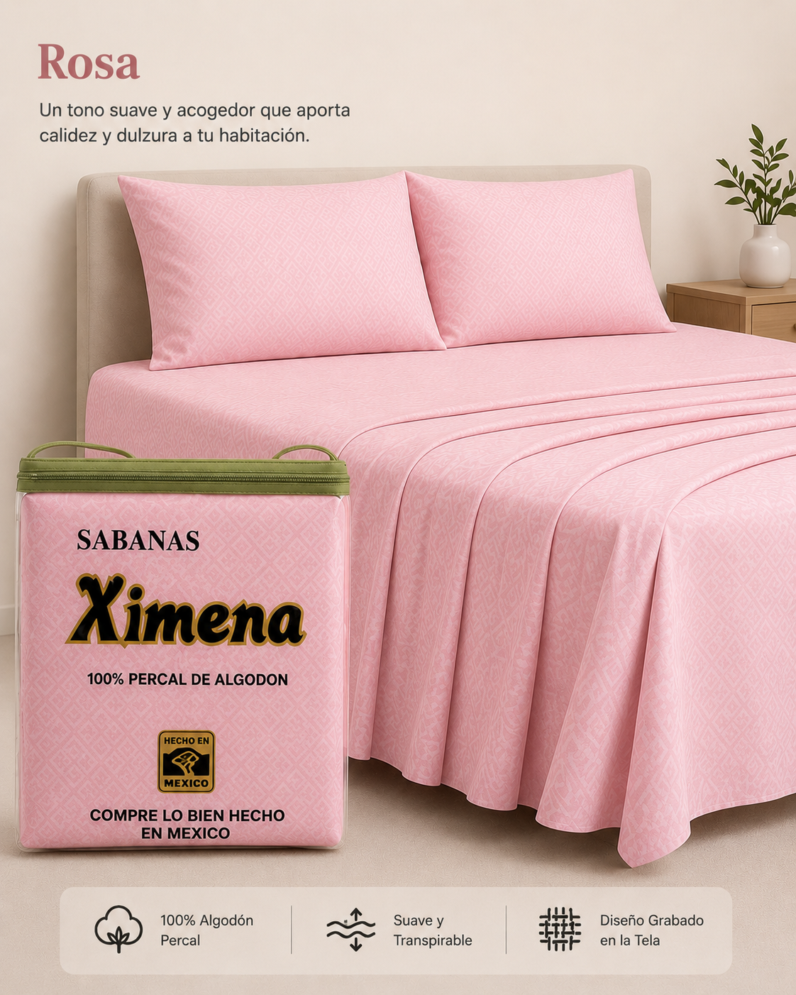 Juego Sabana Algodón Embosado