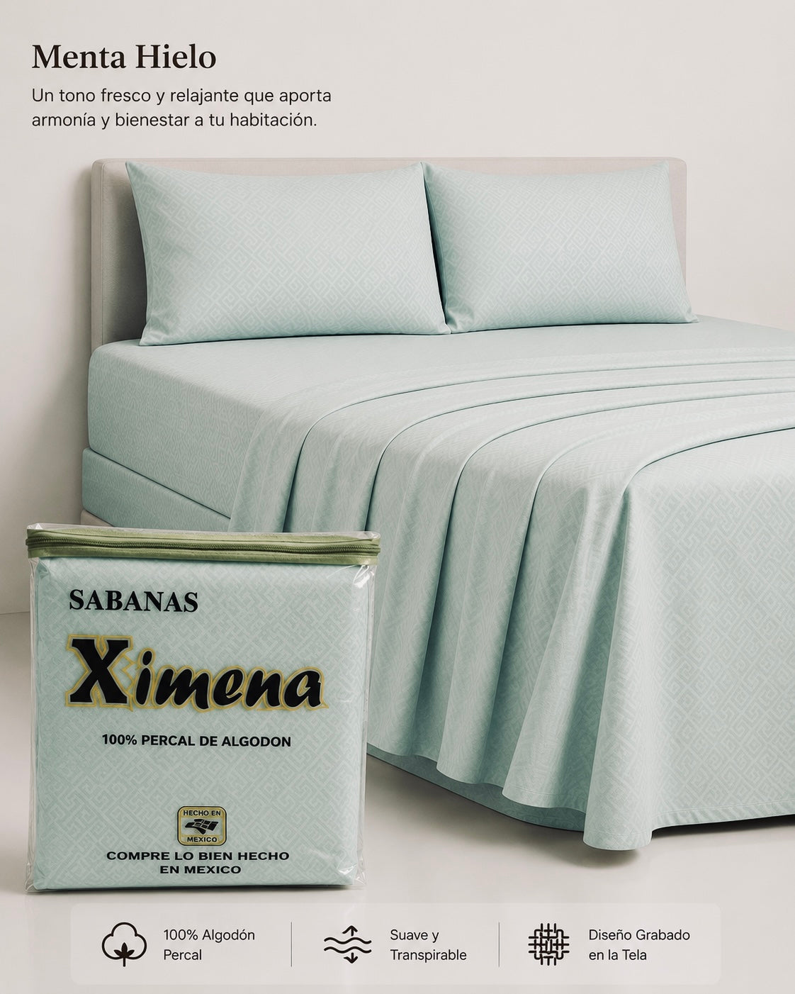 Juego Sabana Algodón Embosado
