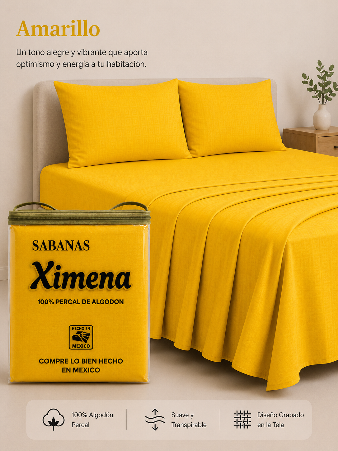 Juego Sabana Algodón Embosado