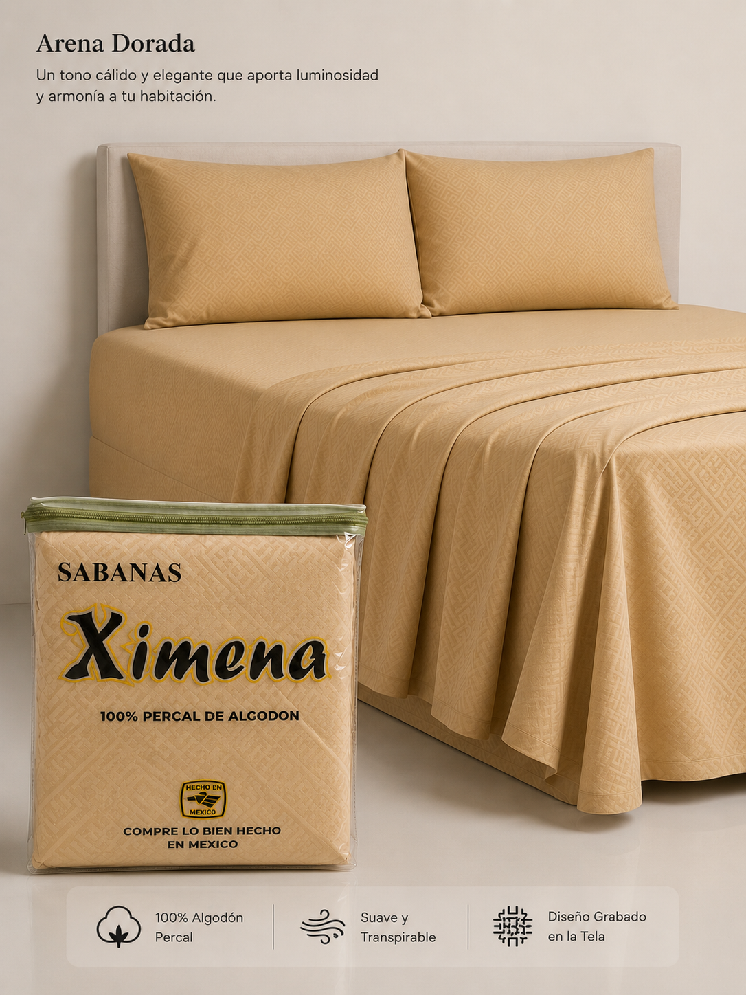 Juego Sabana Algodón Embosado