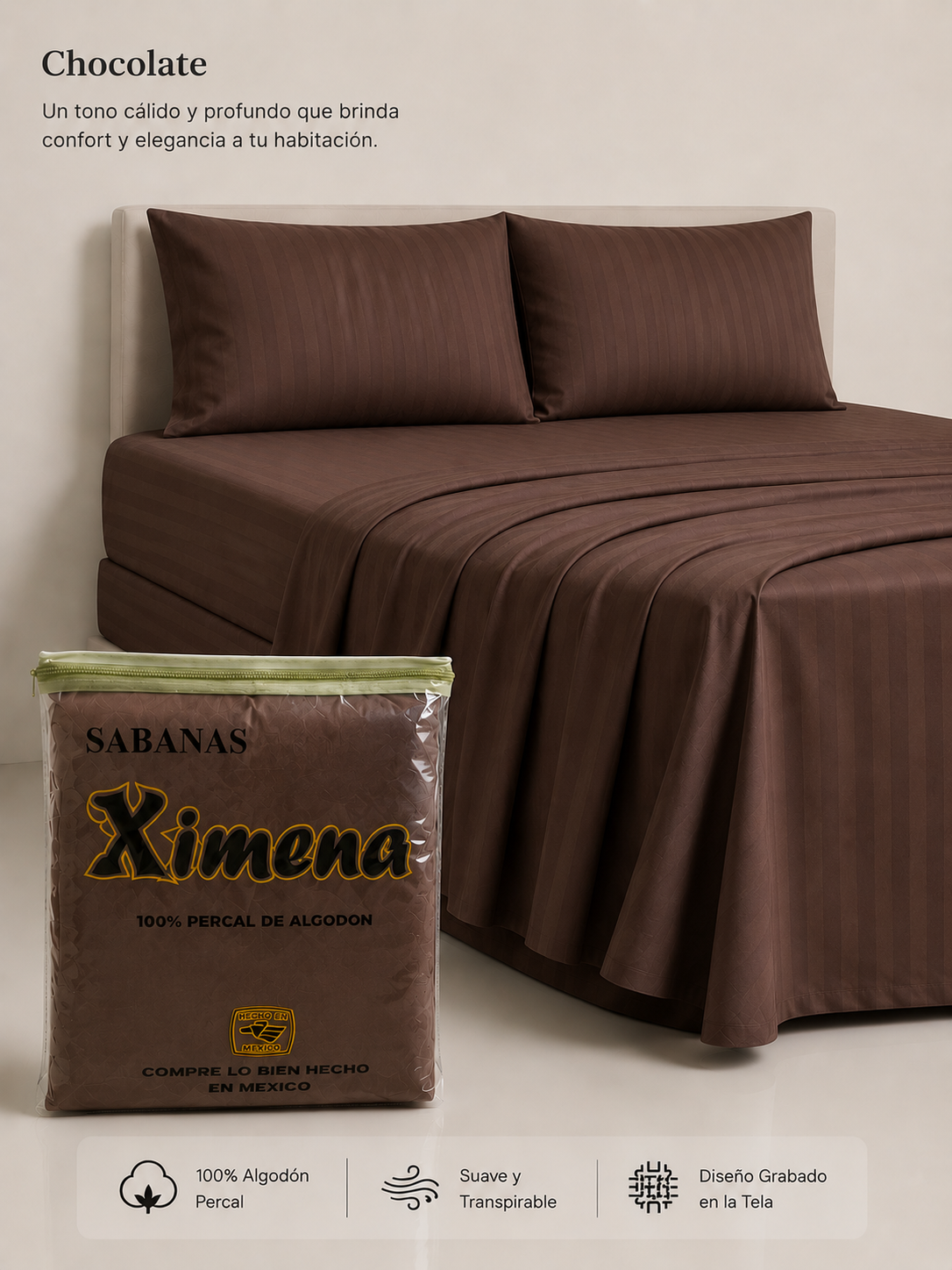 Juego Sabana Algodón Embosado