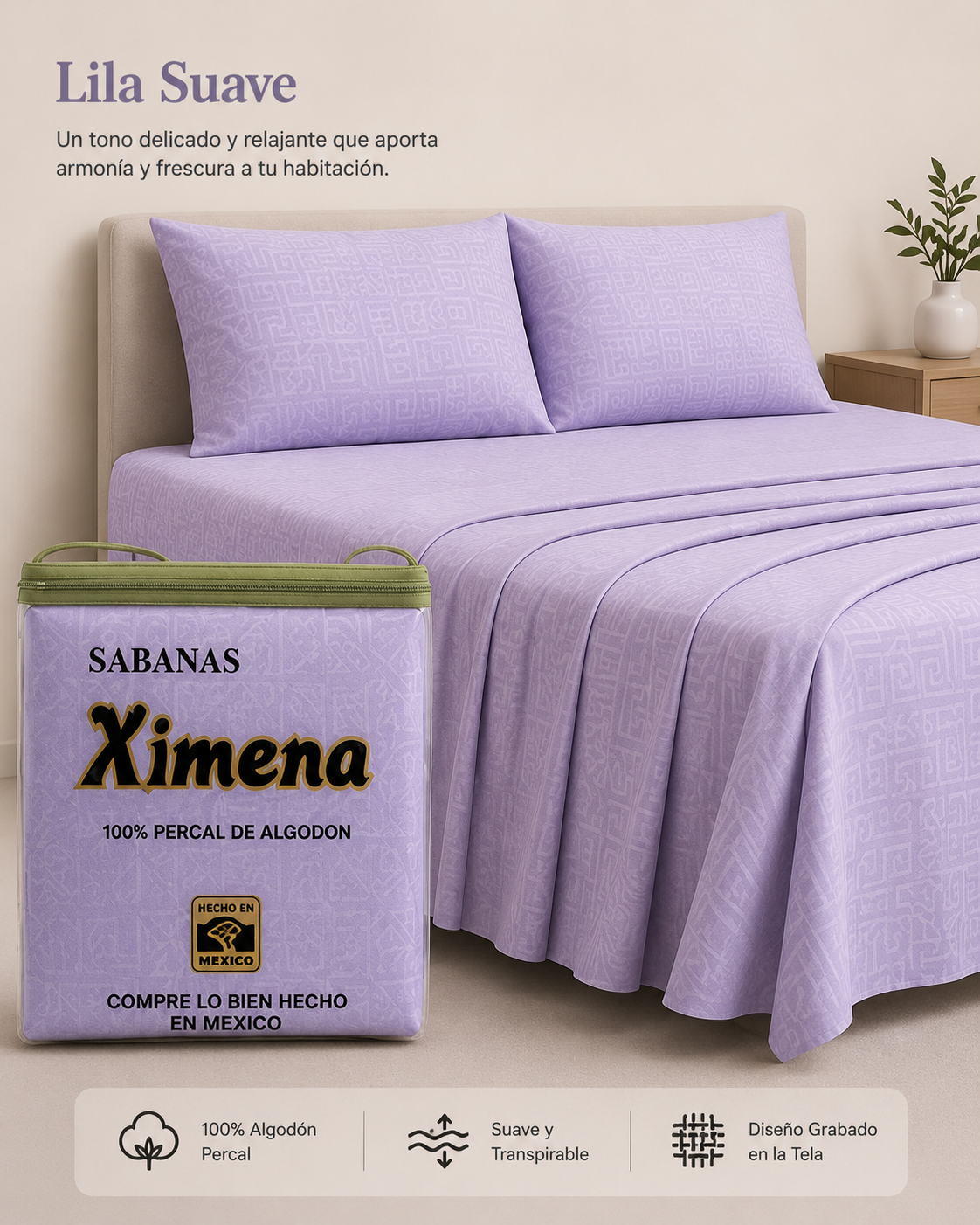 Juego Sabana Algodón Embosado