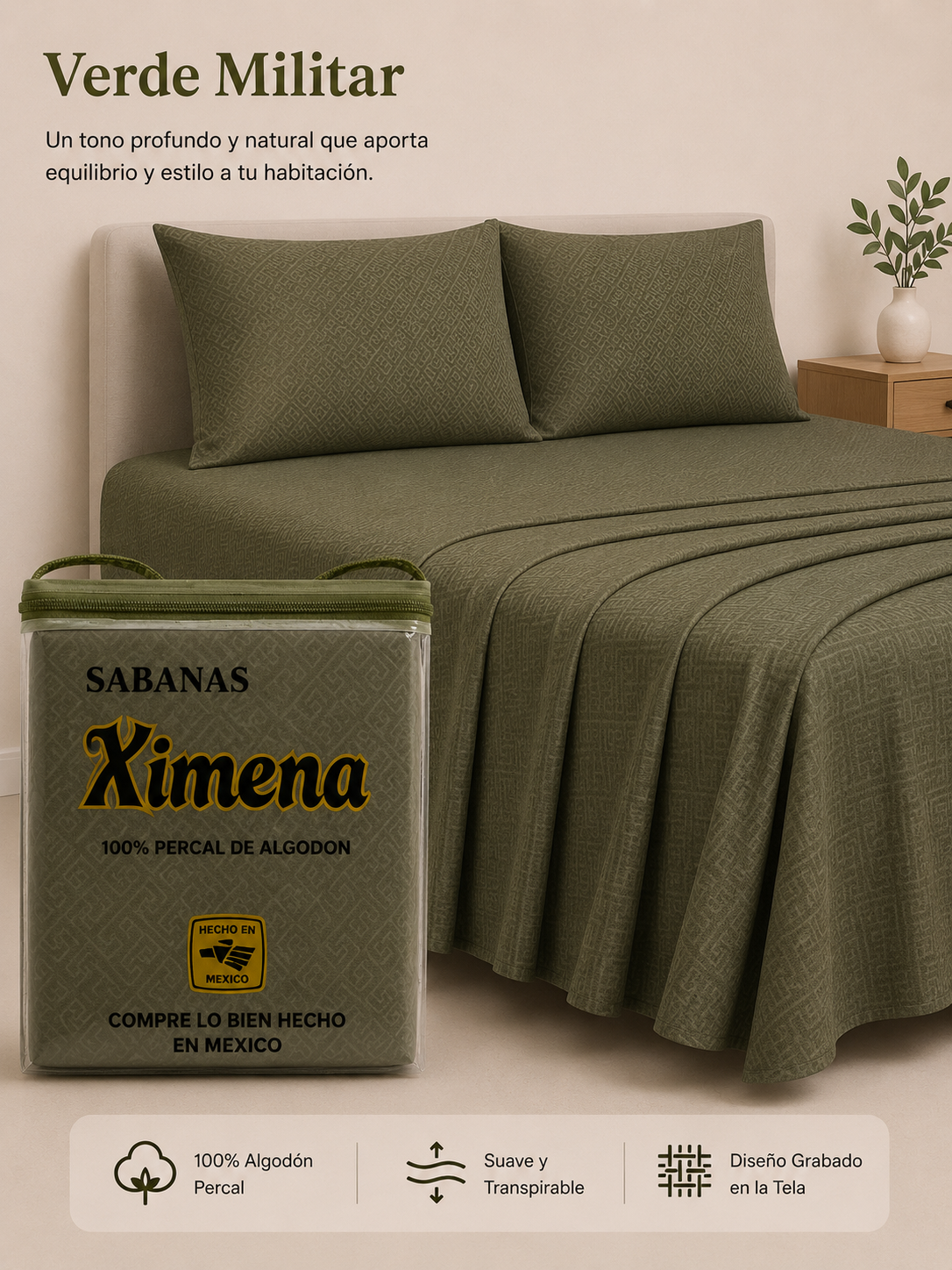 Juego Sabana Algodón Embosado
