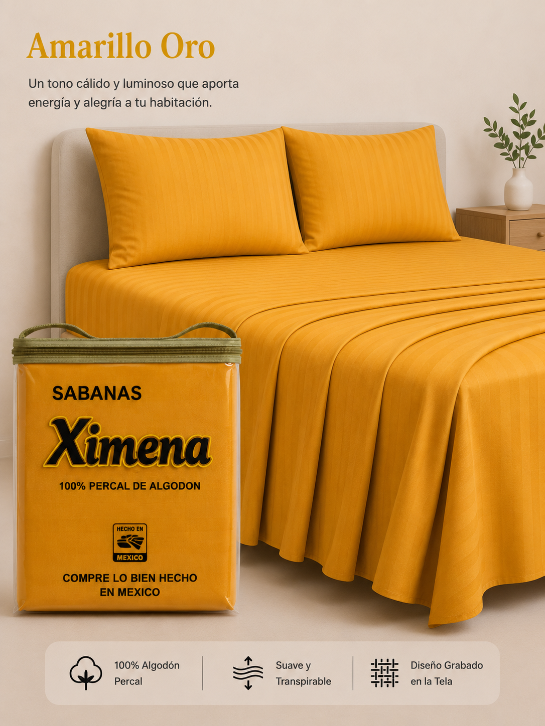 Juego Sabana Algodón Embosado