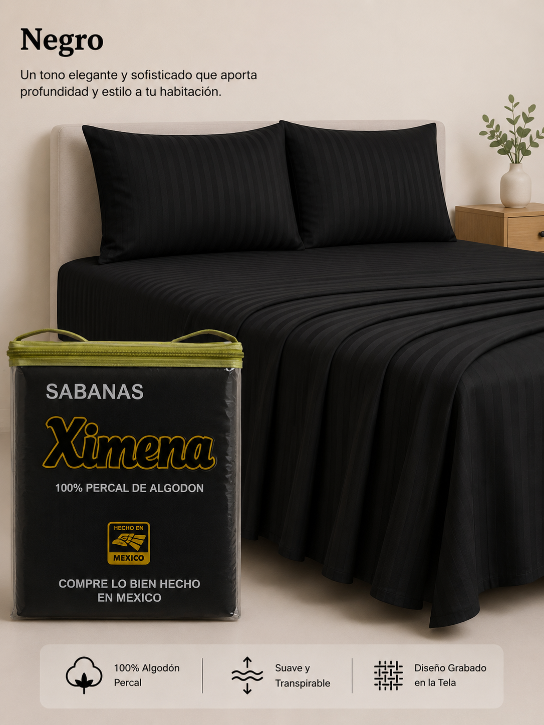 Juego Sabana Algodón Embosado