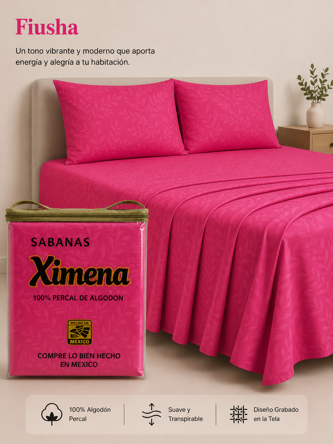 Juego Sabana Algodón Embosado